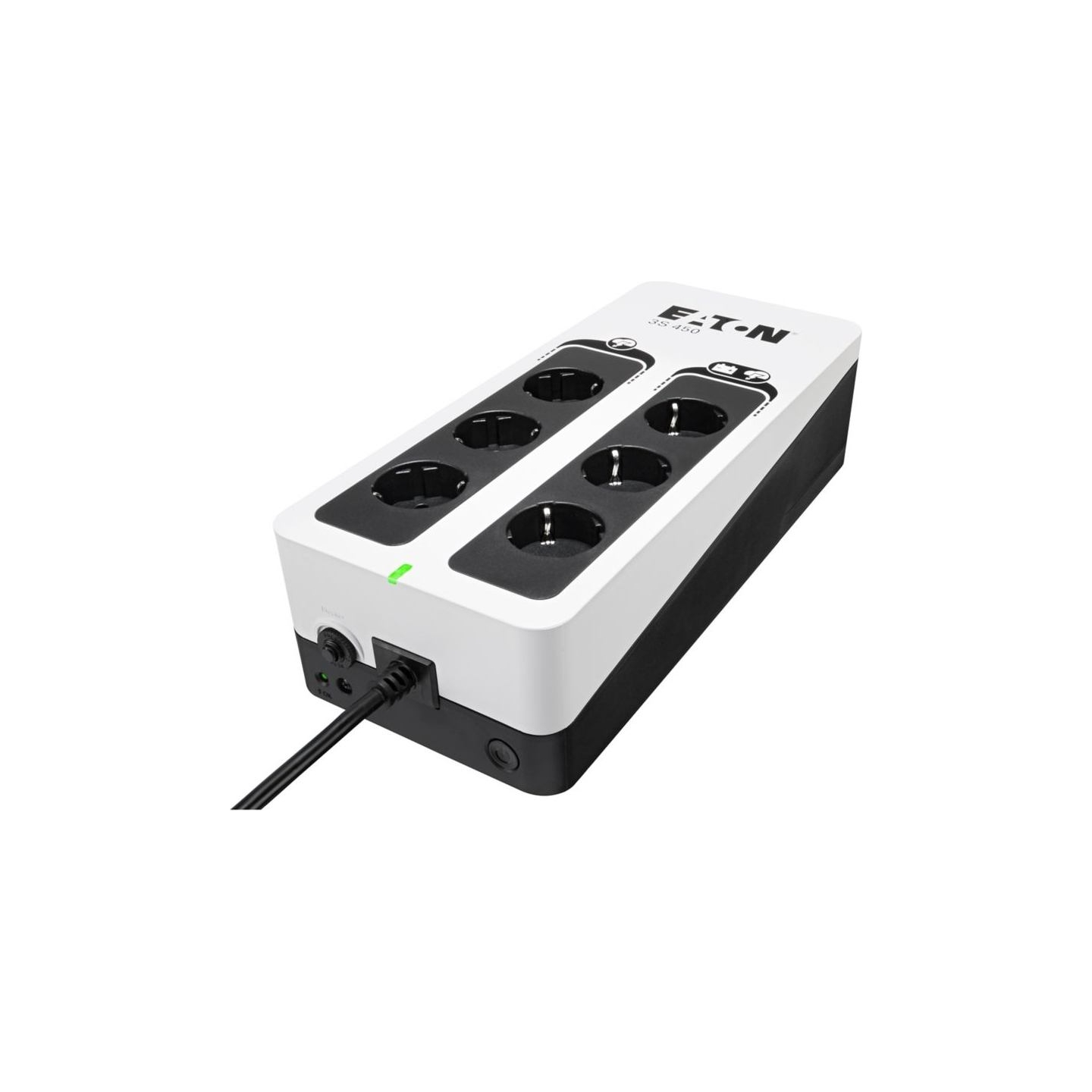 Eaton 3S Gen2 UPS DIN, 450 VA, 270 W, Input: Schuko, Outputs: (3) Schuko, (3) Schuko surge only, Tower | 3S450D