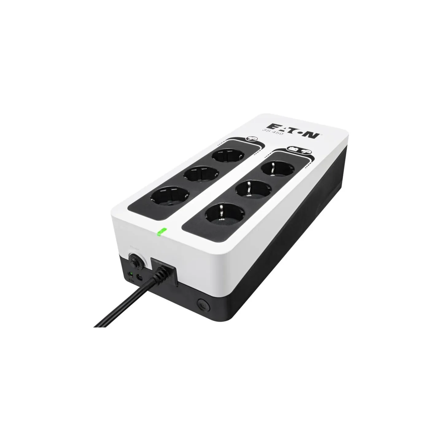 Eaton 3S Gen2 UPS DIN, 450 VA, 270 W, Input: Schuko, Outputs: (3) Schuko, (3) Schuko surge only, Tower | 3S450D