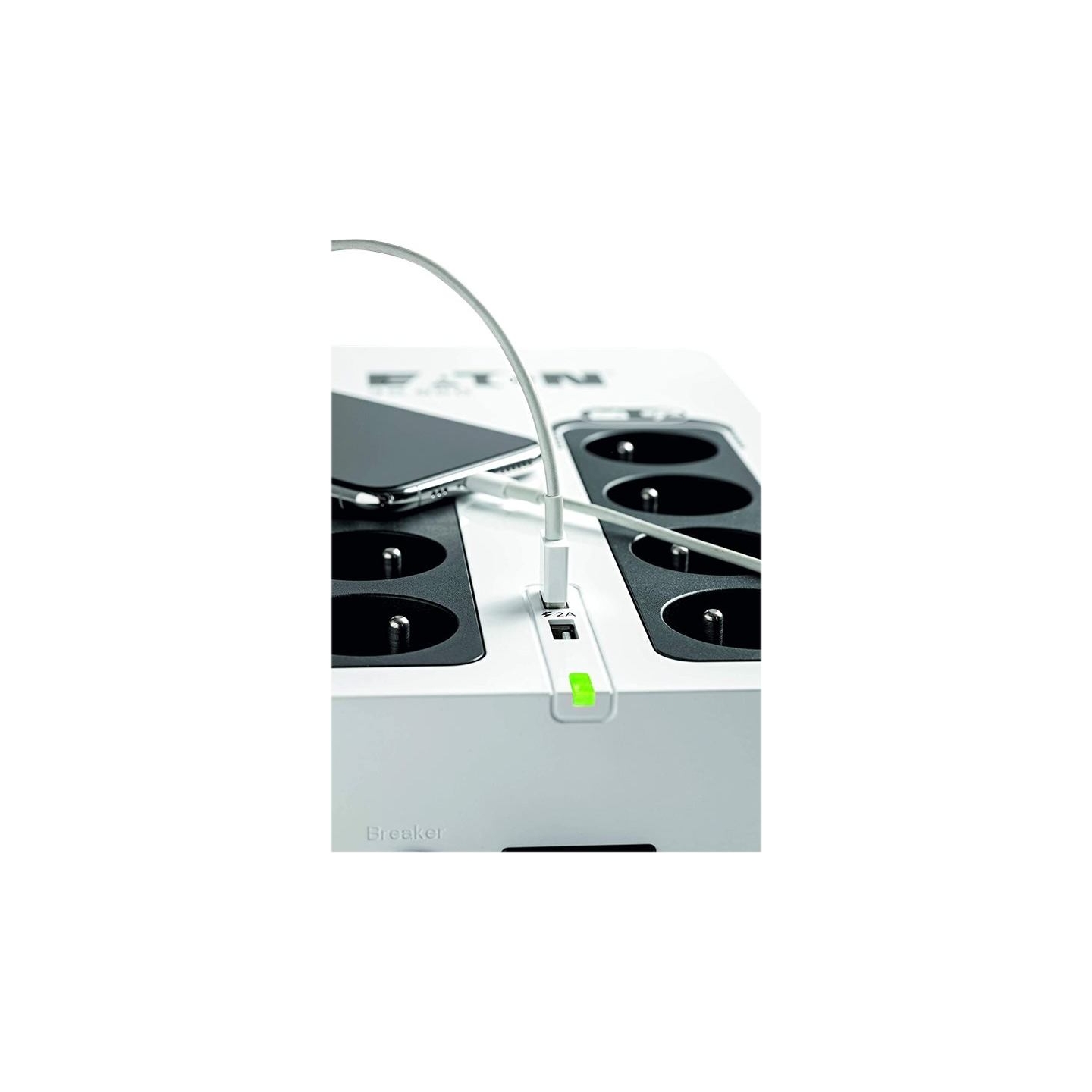 Eaton 3S Gen2 UPS DIN, 450 VA, 270 W, Input: Schuko, Outputs: (3) Schuko, (3) Schuko surge only, Tower | 3S450D