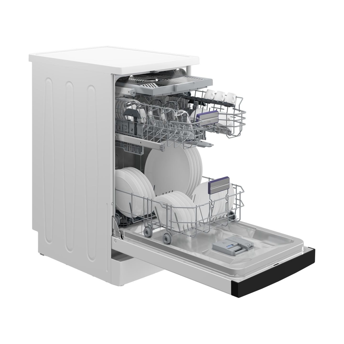 Beko Free standing Dishwasher BDFS26120WQ, Energy class E,  Width 45 cm, 6 programs, Inverter motor, Third drawer, White / BDFS2