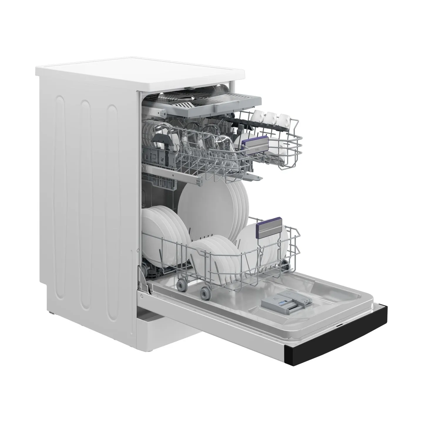 Beko Free standing Dishwasher BDFS26120WQ, Energy class E,  Width 45 cm, 6 programs, Inverter motor, Third drawer, White / BDFS2