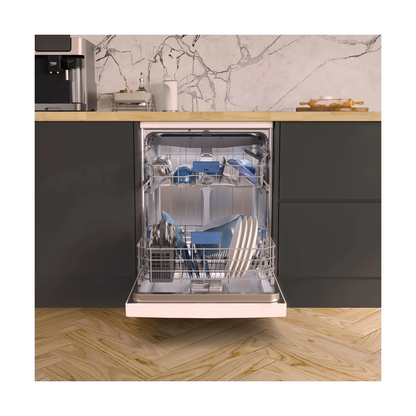 Beko Freestanding Dishwasher BDFN26530W, Energy class D, Width 60 cm, SelfDry, 3rd drawer, White / BDFN26530W