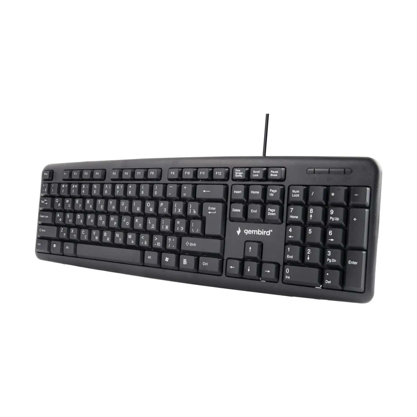 Gembird | KB-U-103-RU | Standard | Wired | EN/RU | Black