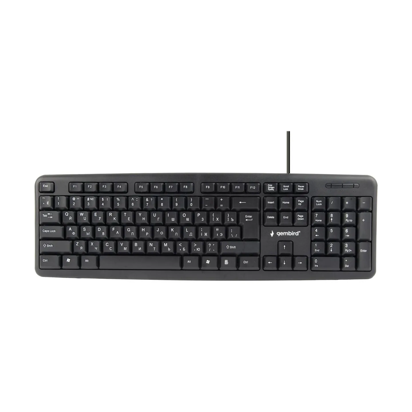 Gembird | KB-U-103-RU | Standard | Wired | EN/RU | Black