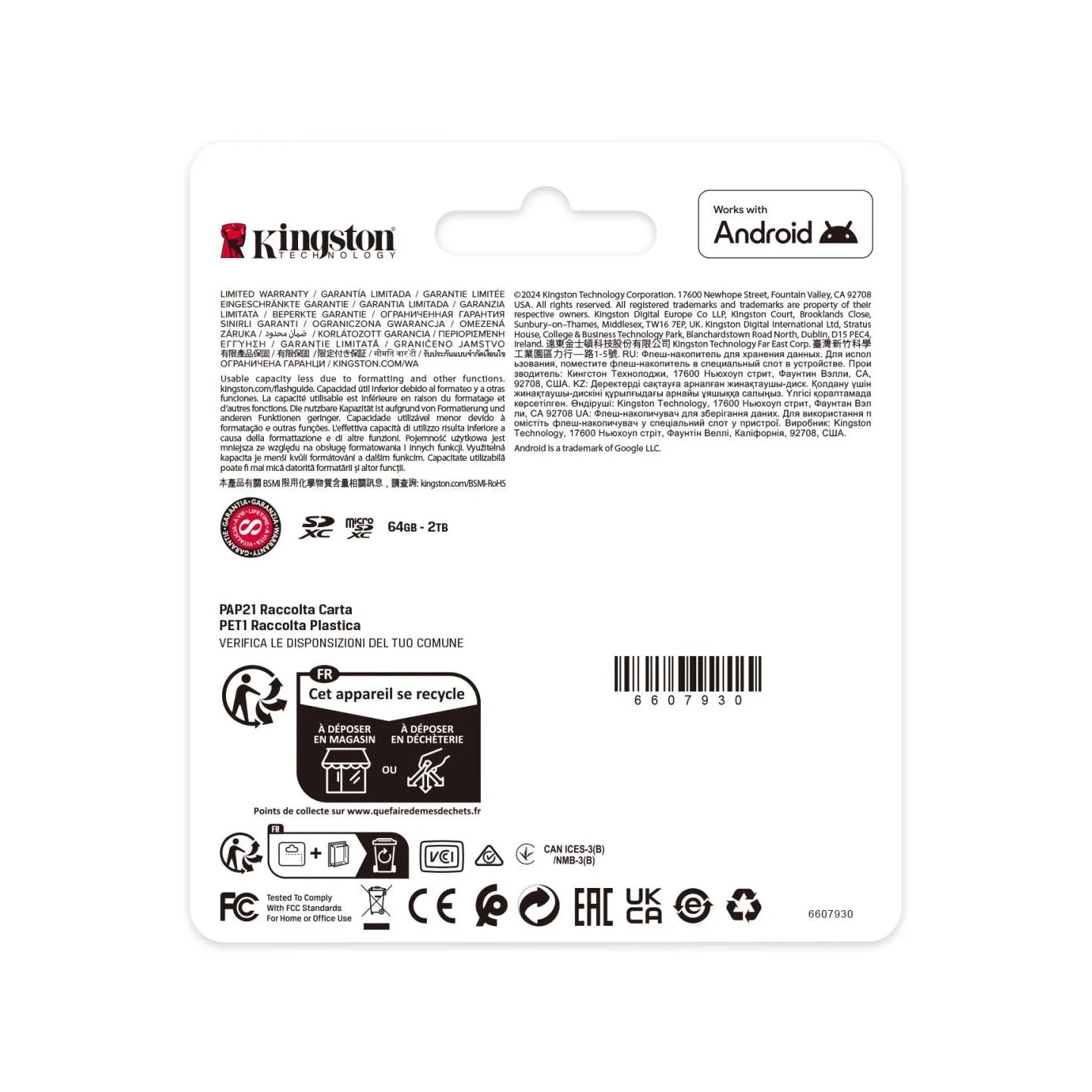 Kingston MEMORY MICRO SDXC 64GB UHS-I/SDCS3/64GBSP KINGSTON