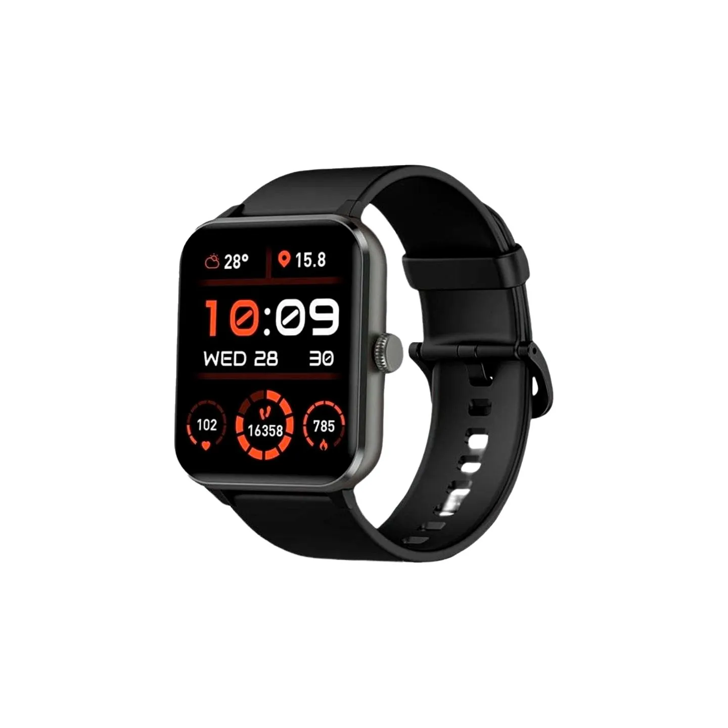 Blackview R50, 1.85-inch TFT HD, 350mAh Battery, 24-hour SpO2 Detection + Heart Rate Monitoring, Calls and SMS notification, Bla