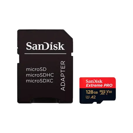 Sandisk Extreme PRO microSDXC 128GB + SD Adapter + 2 years RescuePRO Deluxe up to 200MB/s & 90MB/s Read/Write speeds A2 C10 V30 