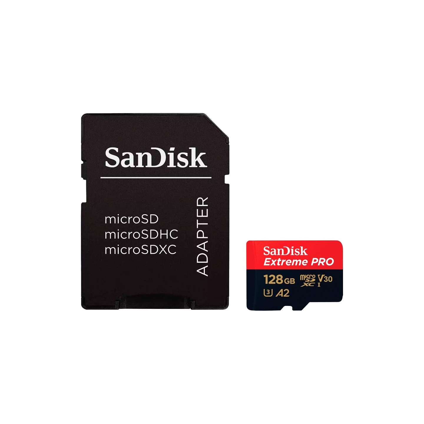 Sandisk Extreme PRO microSDXC 128GB + SD Adapter + 2 years RescuePRO Deluxe up to 200MB/s & 90MB/s Read/Write speeds A2 C10 V30 