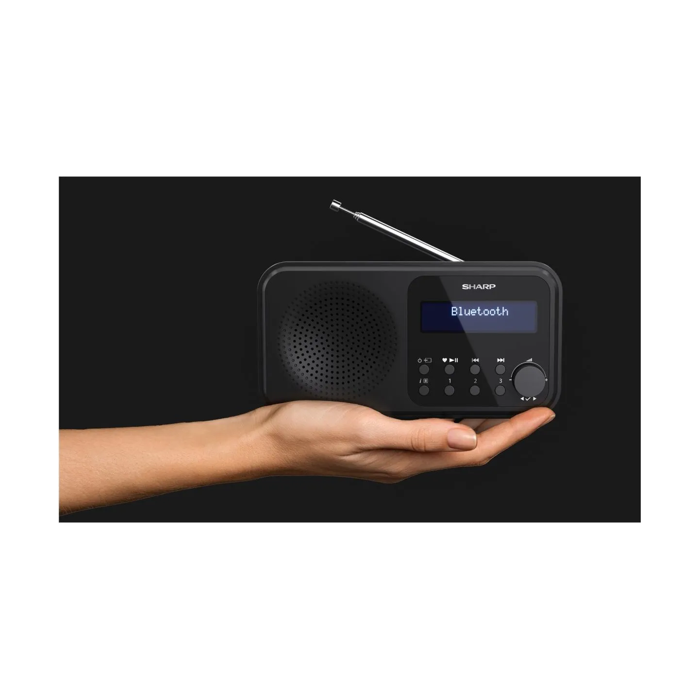 Sharp DR-P420(BK) Tokyo Portable Digital Radio, FM/DAB/DAB+, Bluetooth 5.0, USB or Battery Powered, Midnight Black | Sharp | Tok