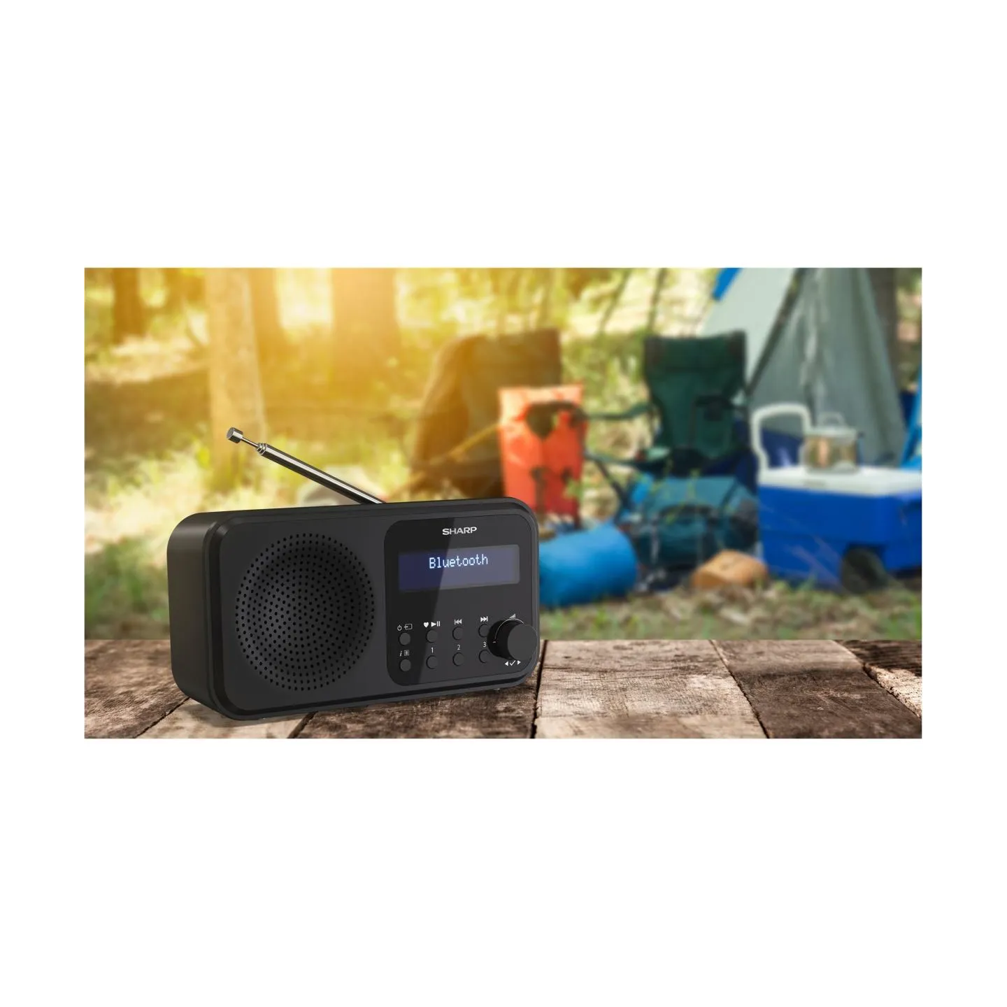 Sharp DR-P420(BK) Tokyo Portable Digital Radio, FM/DAB/DAB+, Bluetooth 5.0, USB or Battery Powered, Midnight Black | Sharp | Tok