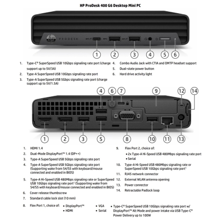 HP Renewed Grade A | ProDesk 400 G6 Desktop Mini | Intel Core i5 | i5-10500T | 16 GB | SSD | 256 GB | Intel UHD Graphics 630 | W