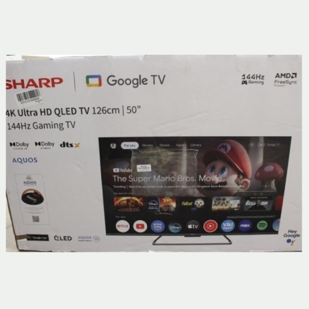 Sharp 50HR7265E 50" (126cm) QLED 144Hz 4K Ultra HD Google TV, Dolby Vision, Dolby Atmos, Central Stand |  | Sharp 50HR7265E | 50