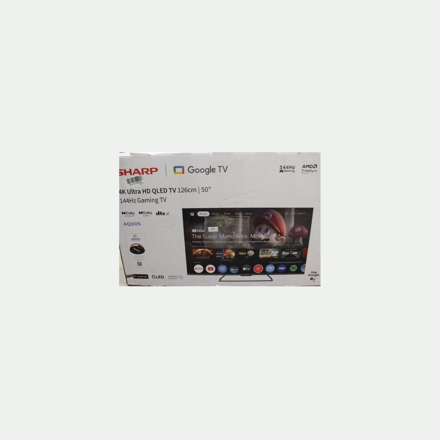 Sharp 50HR7265E 50" (126cm) QLED 144Hz 4K Ultra HD Google TV, Dolby Vision, Dolby Atmos, Central Stand |  | Sharp 50HR7265E | 50