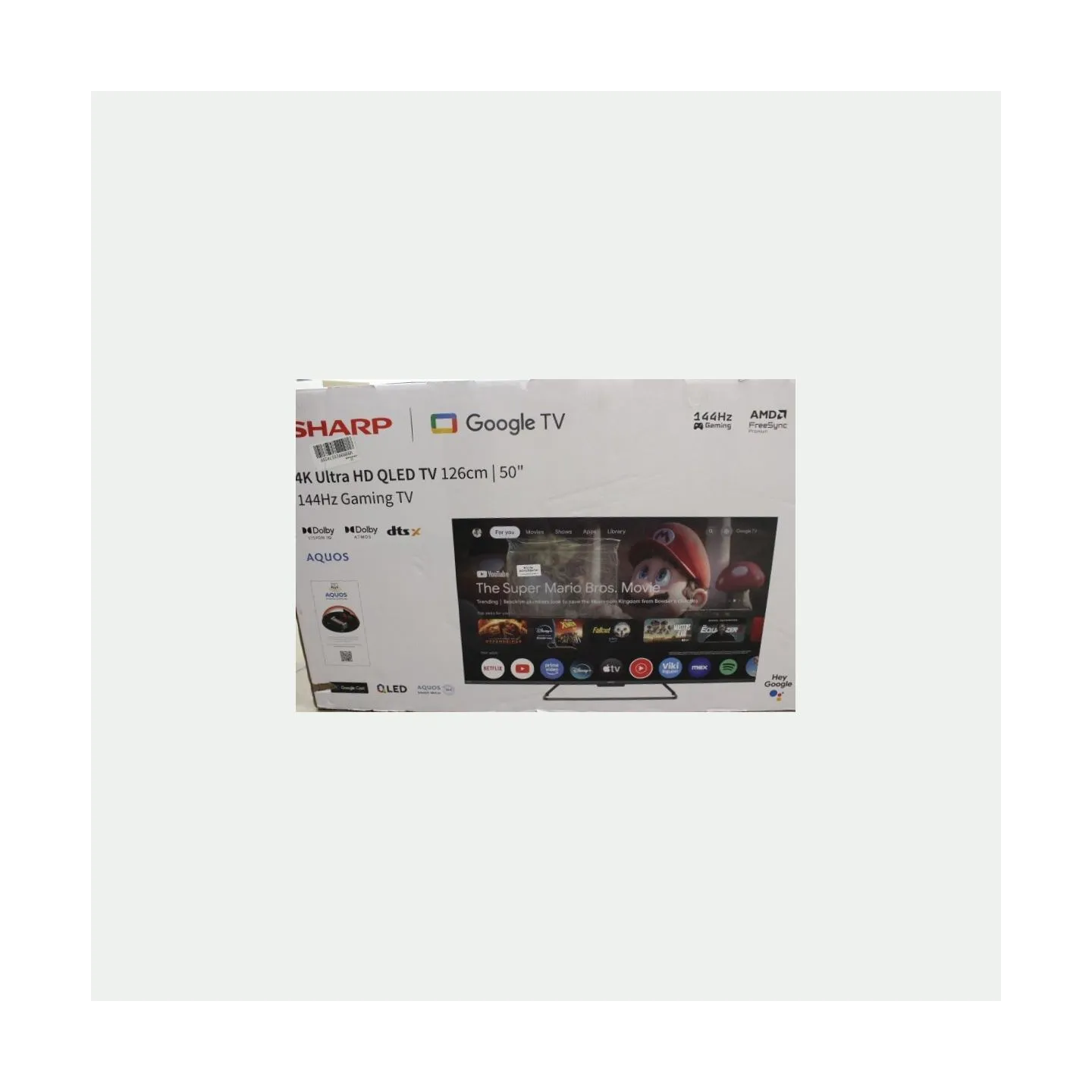 Sharp 50HR7265E 50" (126cm) QLED 144Hz 4K Ultra HD Google TV, Dolby Vision, Dolby Atmos, Central Stand |  | Sharp 50HR7265E | 50