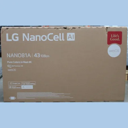 LG 43NANO81A3A 43" (109 cm) LED LCD TV |  | LG 43NANO81A3A | 43 | Smart TV | webOS 25 | UHD | DAMAGED PACKAGING