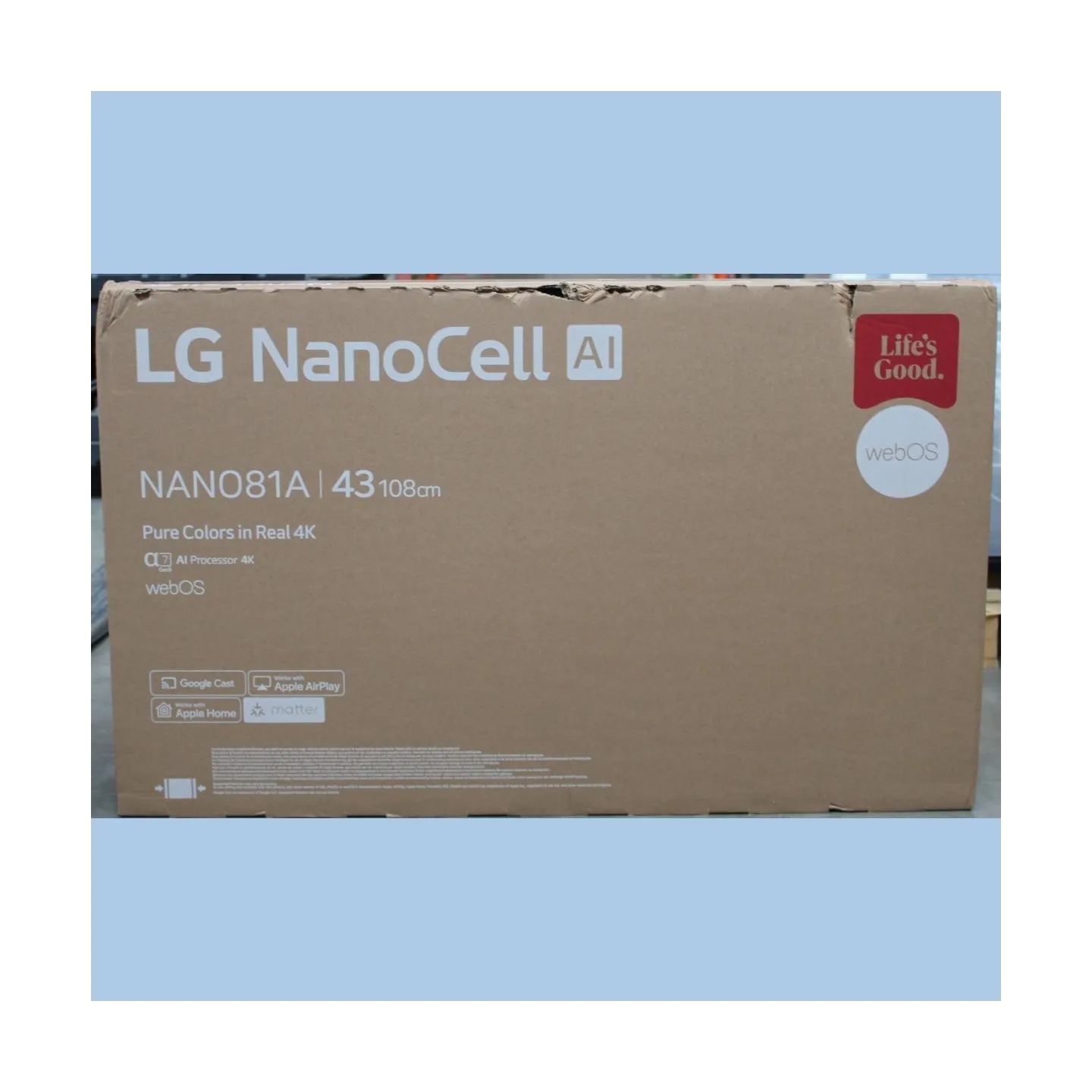 LG 43NANO81A3A 43" (109 cm) LED LCD TV |  | LG 43NANO81A3A | 43 | Smart TV | webOS 25 | UHD | DAMAGED PACKAGING