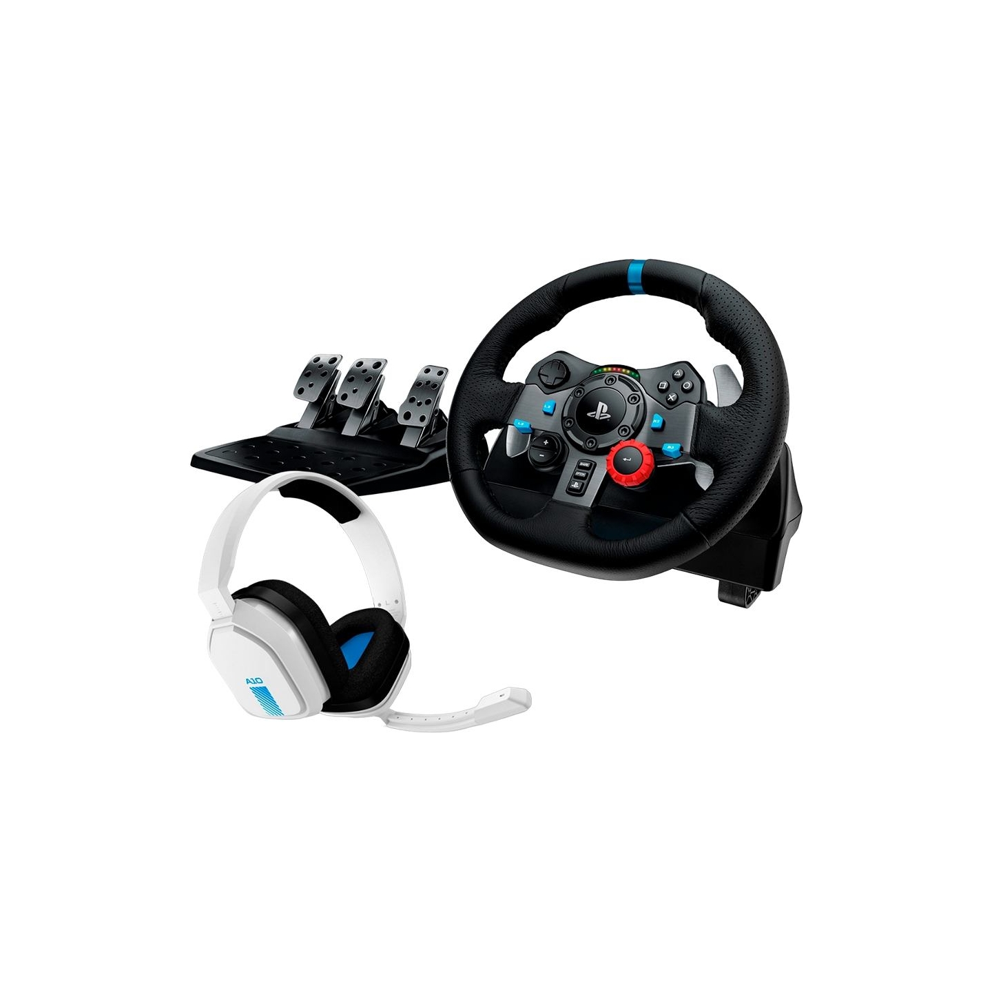 Logitech G29 Driving Force Racing Wheel for PS + Astro A10 - WHITE