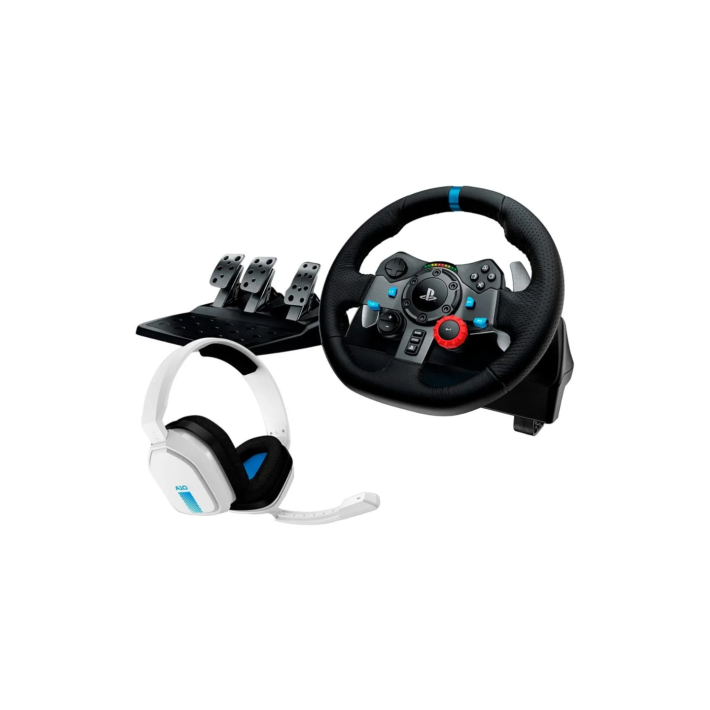 Logitech G29 Driving Force Racing Wheel for PS + Astro A10 - WHITE