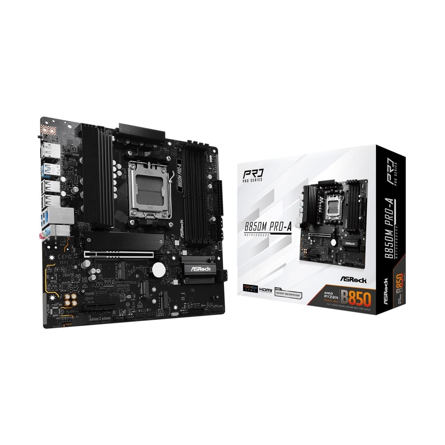 Asrock Motherboard B850M PRO-A AM5 4DDR5 HDMI/DP mATX