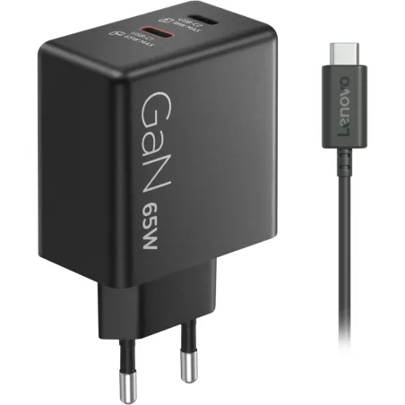 Lenovo Dual USB-C 65W GaN Charger Black