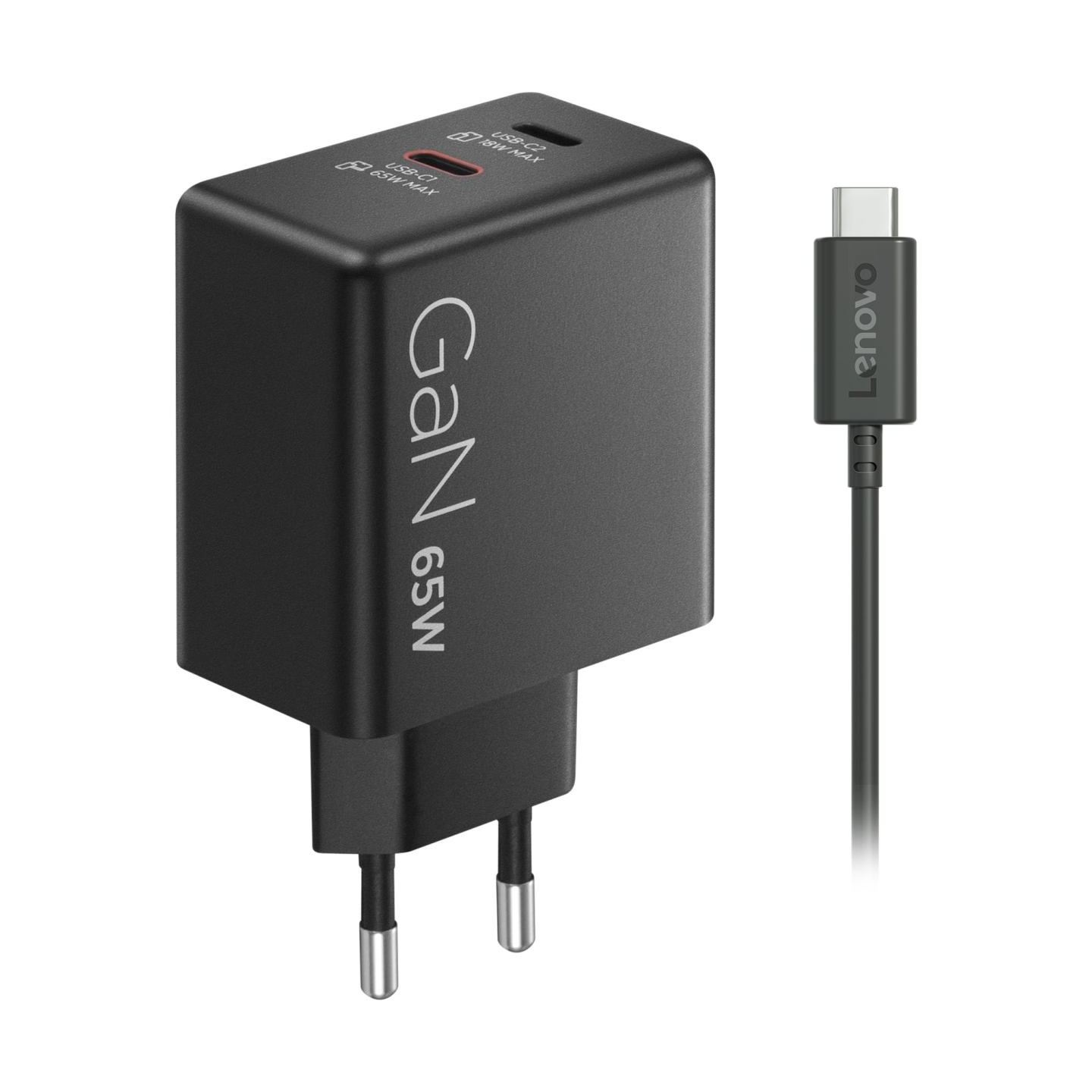 Lenovo Dual USB-C 65W GaN Charger Black