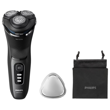 Philips Wet or Dry electric shaver S3244/12, Wet&Dry, PowerCut Blade System, 5D Flex Heads, 60min shaving / 1h charge, 5min Quic