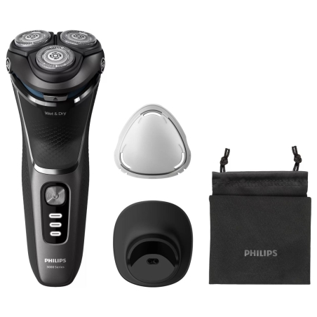 Philips Wet or Dry electric shaver S3343/13, Wet&Dry, PowerCut Blade System, 5D Flex Heads, 60min shaving / 1h charge, 5min Quic