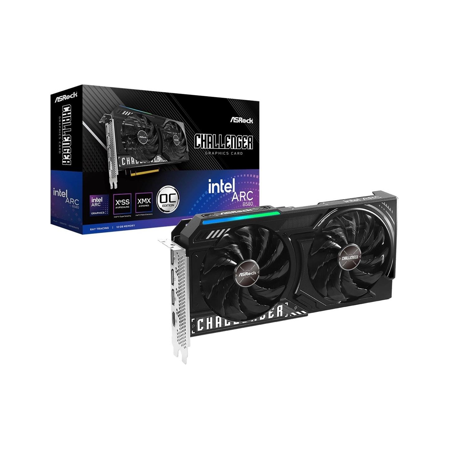 Asrock Graphics card B580 CHALLENGER 12G OC GDDR6 192bit 3DP/HDMI