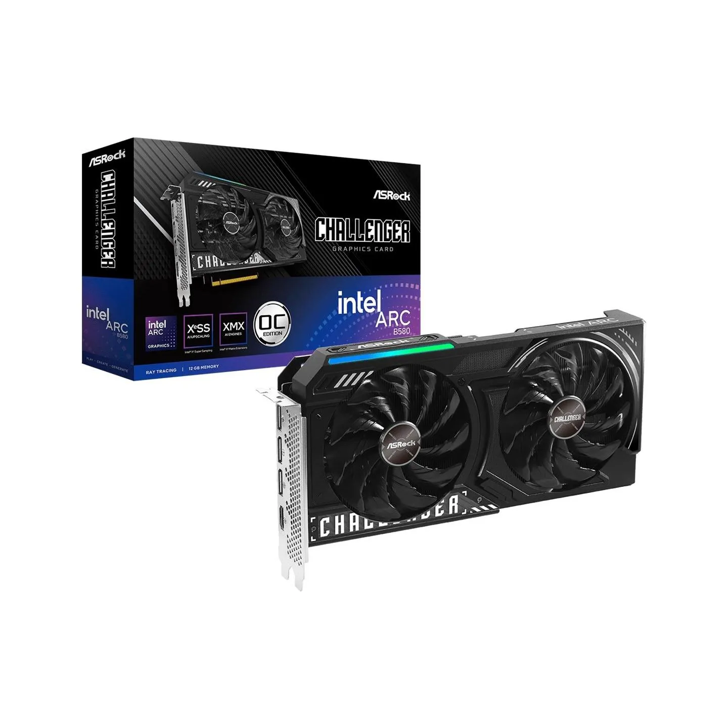 Asrock Graphics card B580 CHALLENGER 12G OC GDDR6 192bit 3DP/HDMI