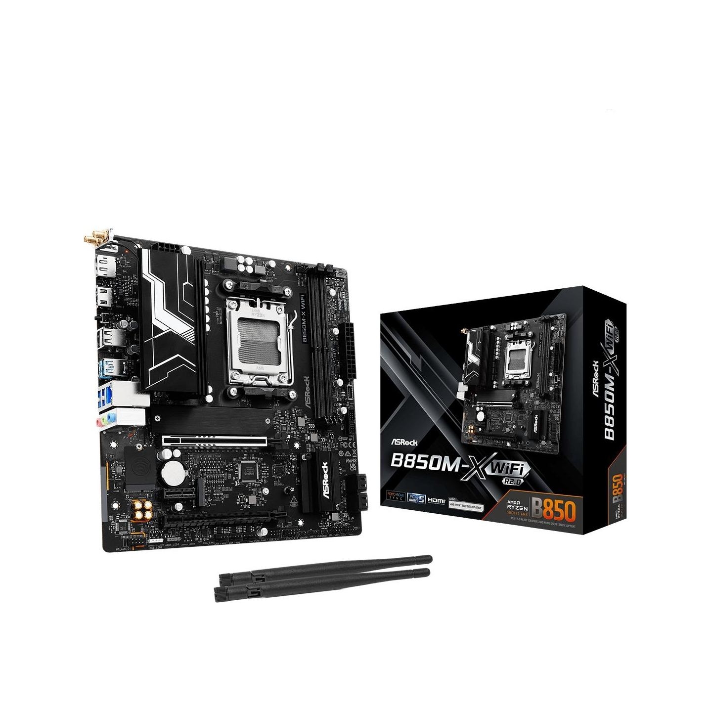 Asrock Motherboard B850M-X WIFI R2.0 AM5 2DDR5 M.2 USBC mATX