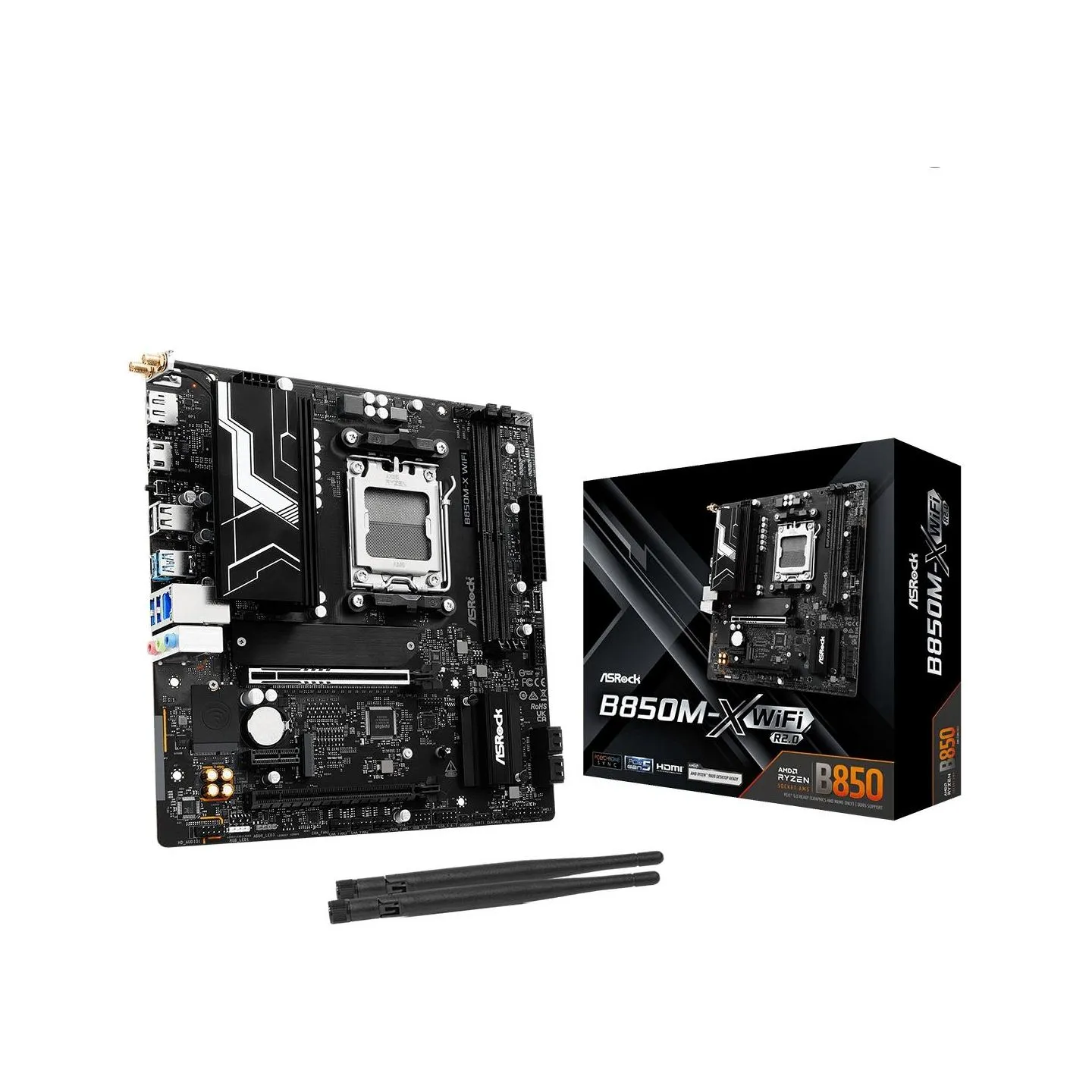 Asrock Motherboard B850M-X WIFI R2.0 AM5 2DDR5 M.2 USBC mATX