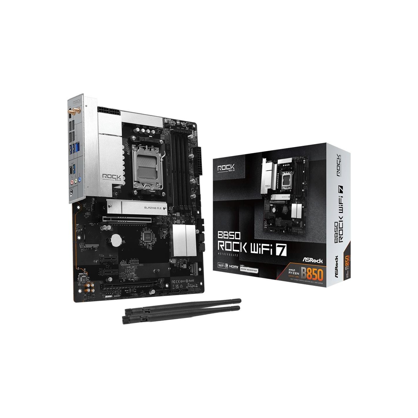 Asrock Motherboard B850 ROCK WIFI 7 AM5 4DDR5 ATX