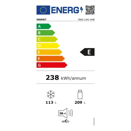 Indesit Refrigerator INKS 1341 W4E, height 173.6 cm / INKS1341W4E
