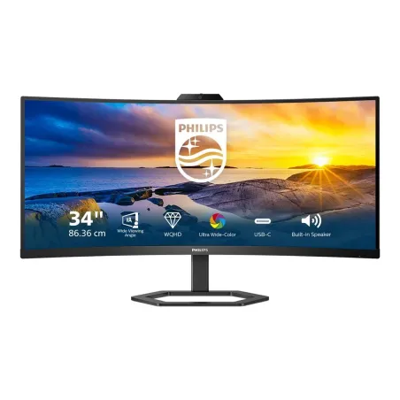 Philips Monitor 34 inches 34E1C5600HE VA HDMI DP USB-C HAS Camera Speakers