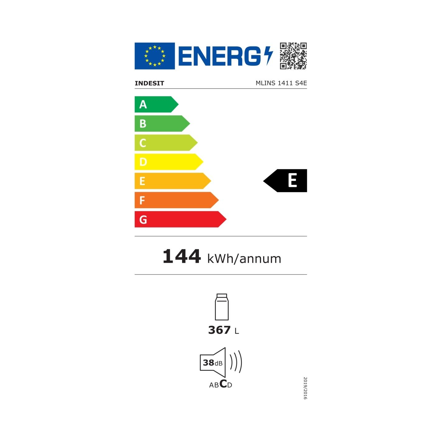Indesit Refrigerator MLINS1411S4E, Energy class E, Height 171cm, 367l, Silver / MLINS1411S4E