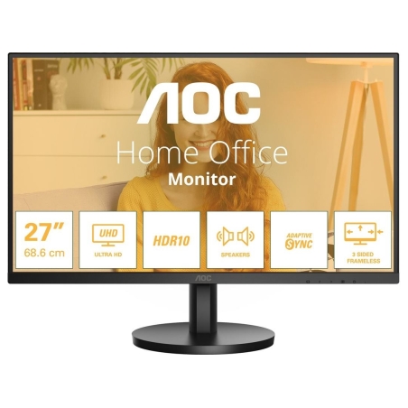 AOC | U27B3A | 27 " | IPS | UHD | 16:9 | 60 Hz | 4 ms | 3840 x 2160 pixels | 350 cd/m² | HDMI ports quantity 2
