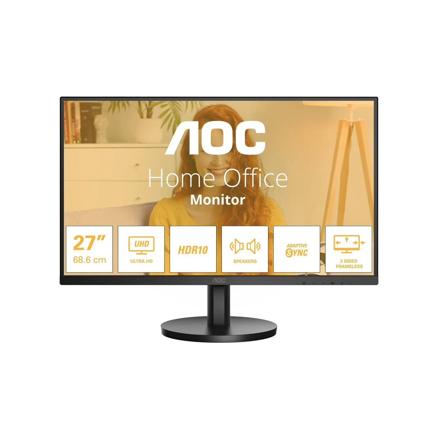 AOC | U27B3A | 27 " | IPS | UHD | 16:9 | 60 Hz | 4 ms | 3840 x 2160 pixels | 350 cd/m² | HDMI ports quantity 2