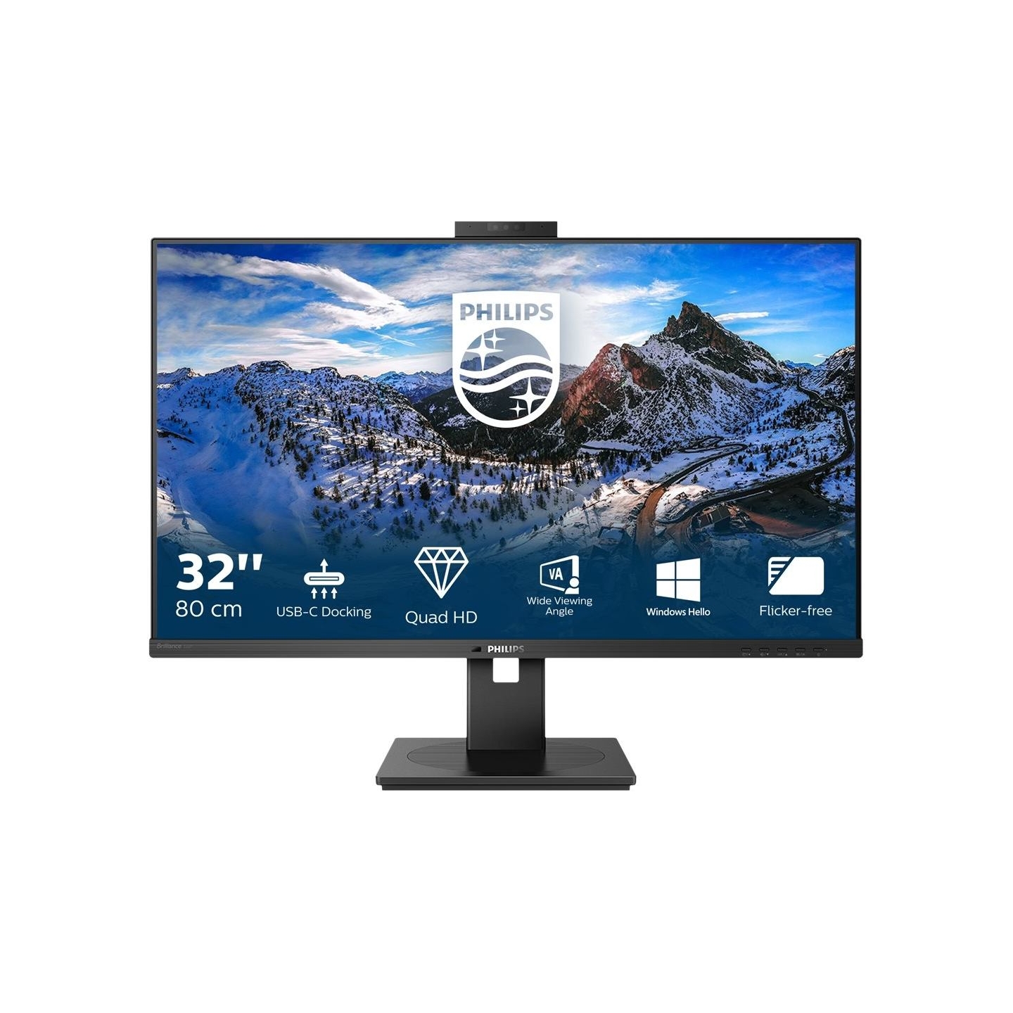 Philips | LCD monitor with USB-C Dock | 326P1H/00 | 31.5 " | IPS | QHD | 16:9 | 75 Hz | 4 ms | 2560 x 1440 pixels | 350 cd/m² | 