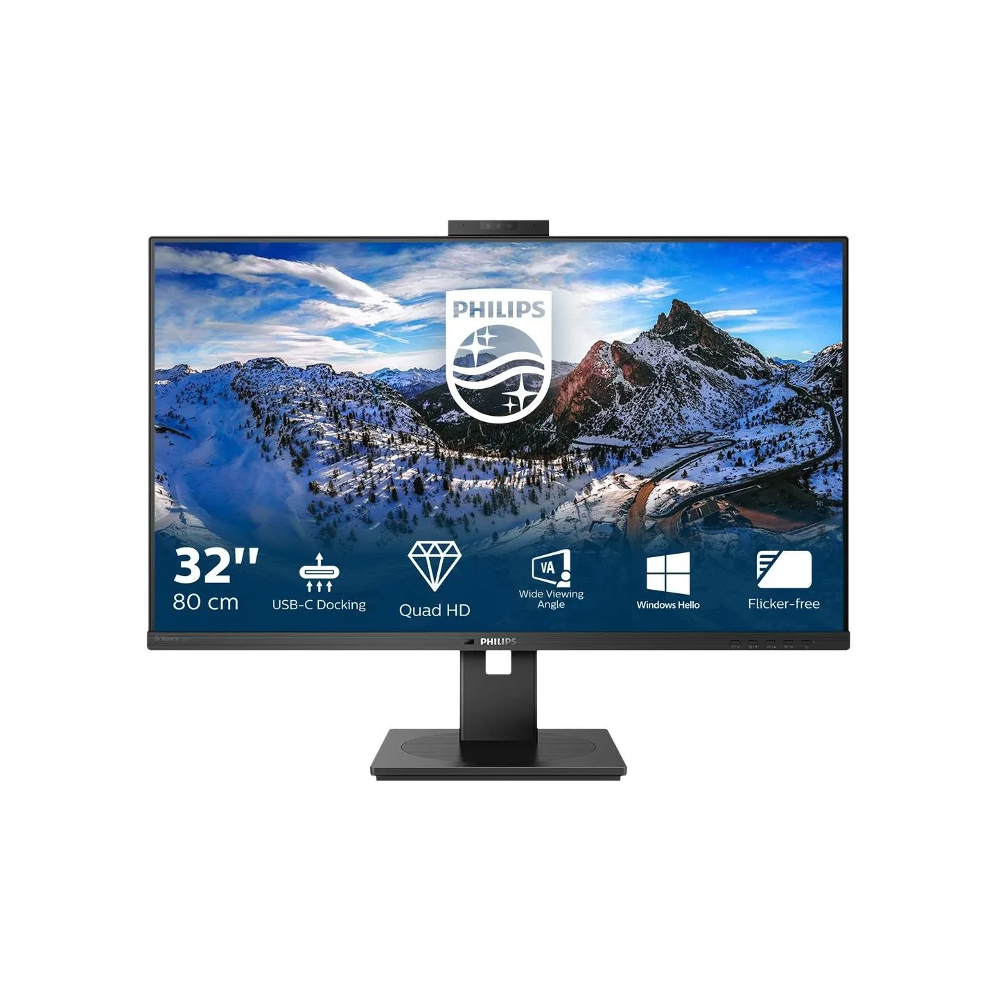 Philips | LCD monitor with USB-C Dock | 326P1H/00 | 31.5 " | IPS | QHD | 16:9 | 75 Hz | 4 ms | 2560 x 1440 pixels | 350 cd/m² | 