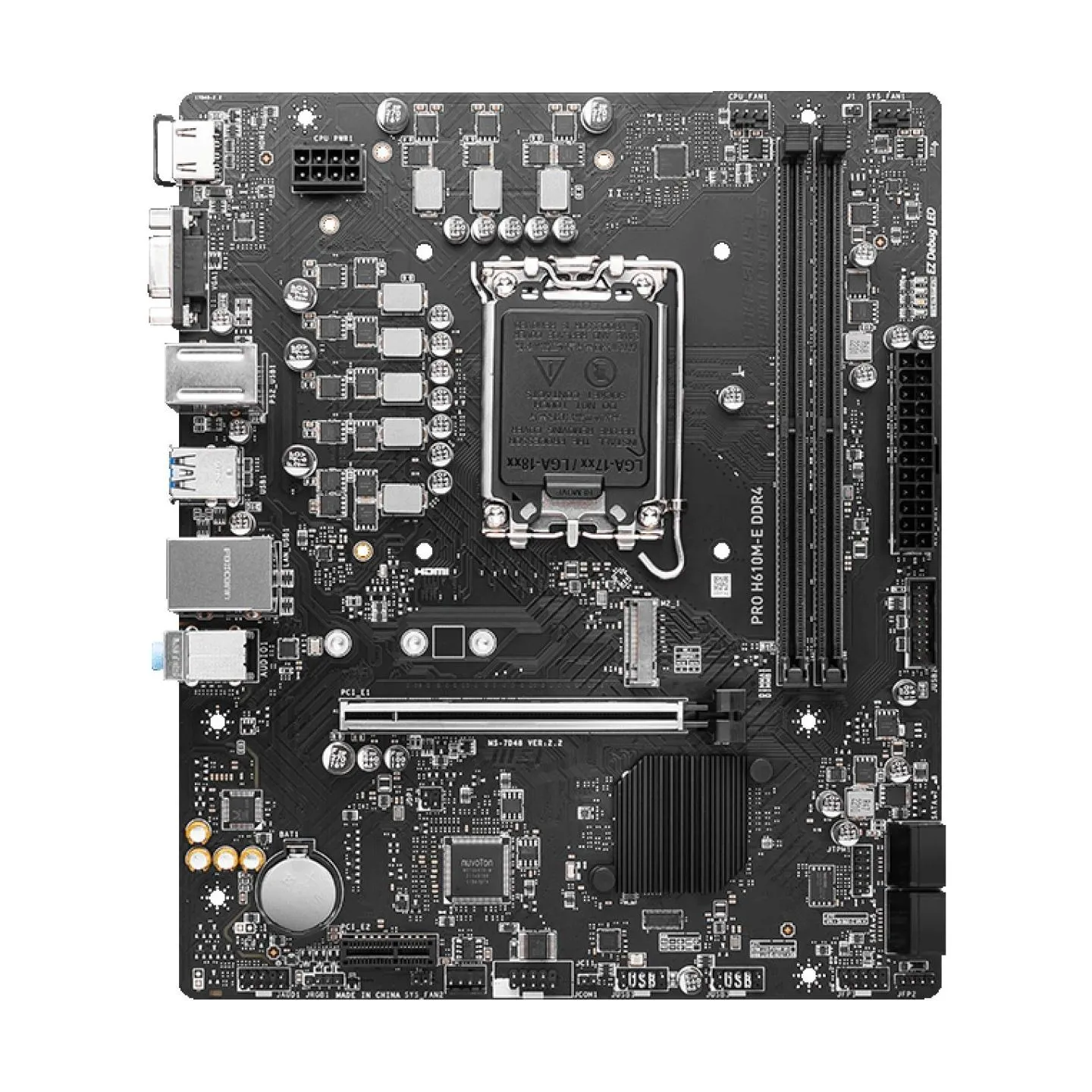 MSI Mainboard|MSI|Intel H610|LGA1700|MicroATX|Memory DDR4|Memory slots 2|1xPCI-Express 1x|1xPCI-Express 16x|1xM.2|1x15pin D-sub|