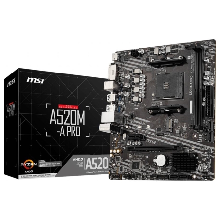 MSI | A520M-A PRO | Processor family AMD | Processor socket AM4 | DDR4 | Memory slots 2 | Chipset AMD A | Micro ATX