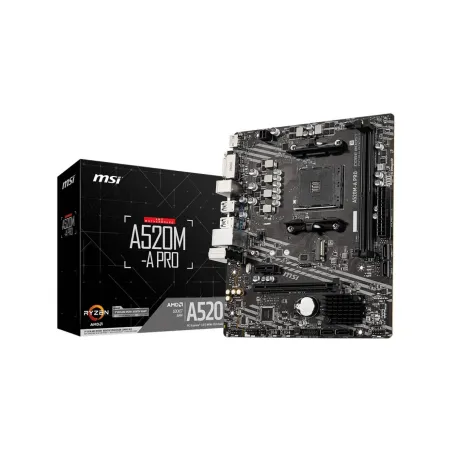 MSI | A520M-A PRO | Processor family AMD | Processor socket AM4 | DDR4 | Memory slots 2 | Chipset AMD A | Micro ATX
