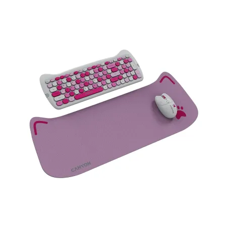 Canyon HSET-W6 EN Keyboard+Mouse Kitty Edition AAA+АА Wireless Pink