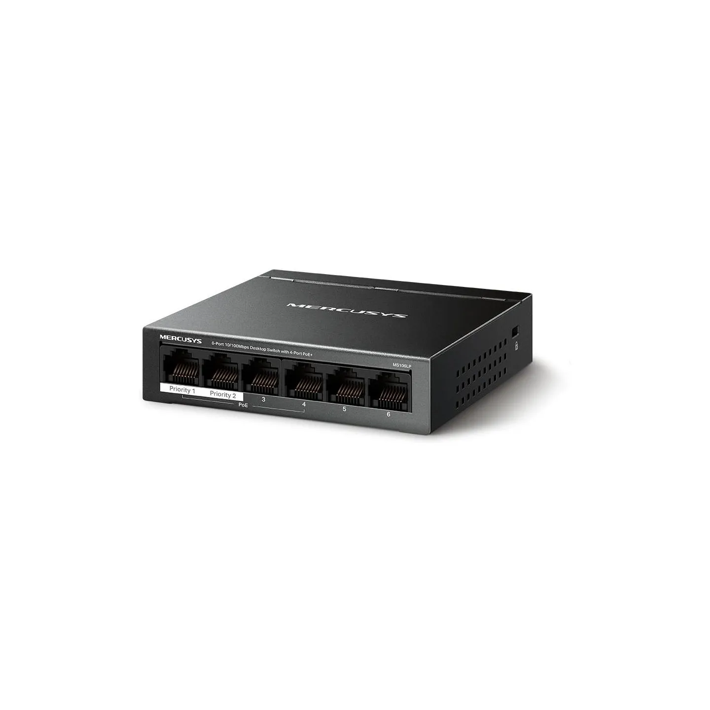 Mercusys Switch|MERCUSYS|Desktop/pedestal|6x10Base-T / 100Base-TX|PoE+ ports 4|MS106LP