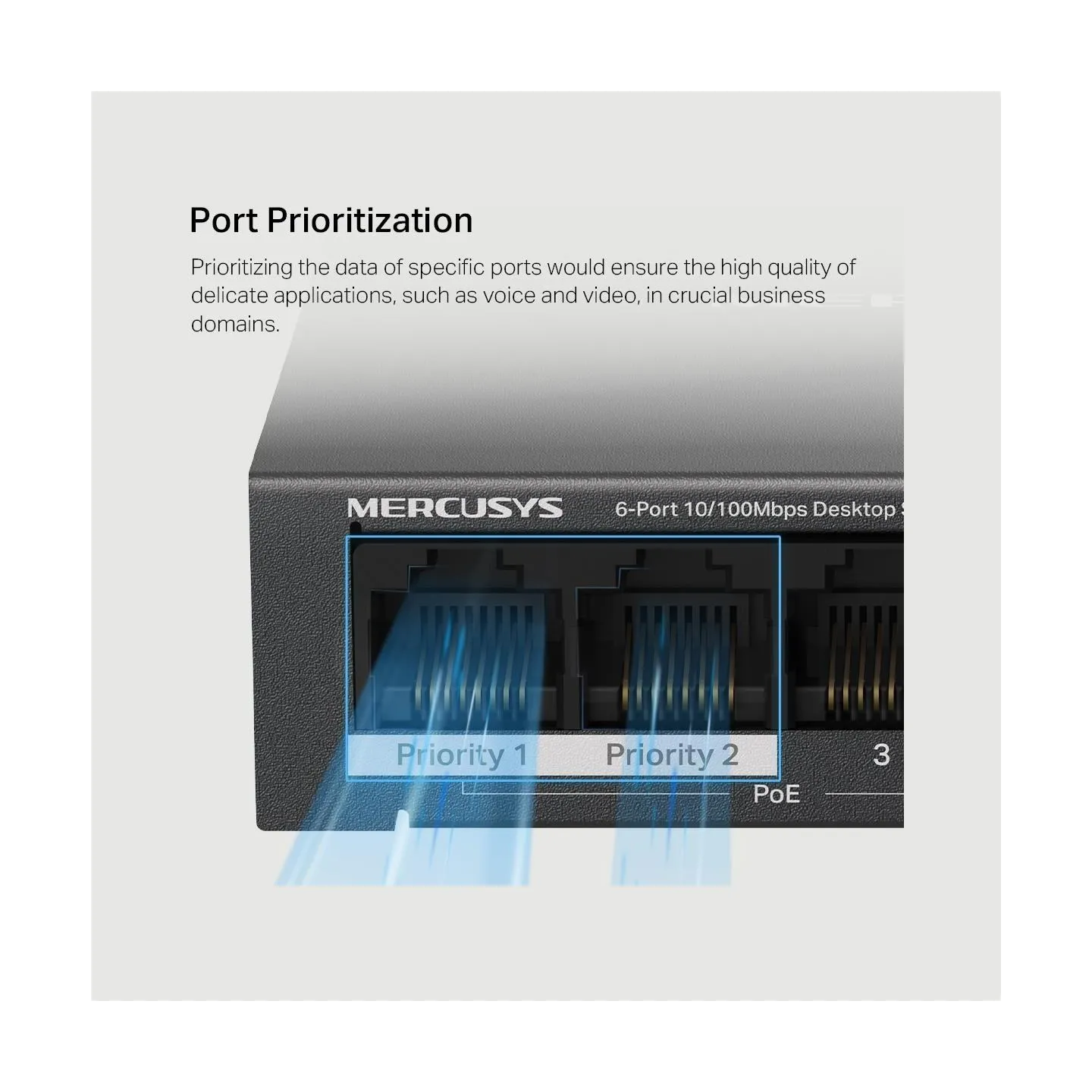 Mercusys Switch|MERCUSYS|Desktop/pedestal|6x10Base-T / 100Base-TX|PoE+ ports 4|MS106LP