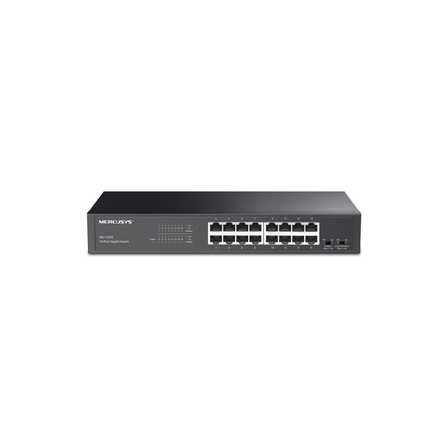 Mercusys Switch|MERCUSYS|MS116GS|16x10Base-T / 100Base-TX / 1000Base-T|MS116GS