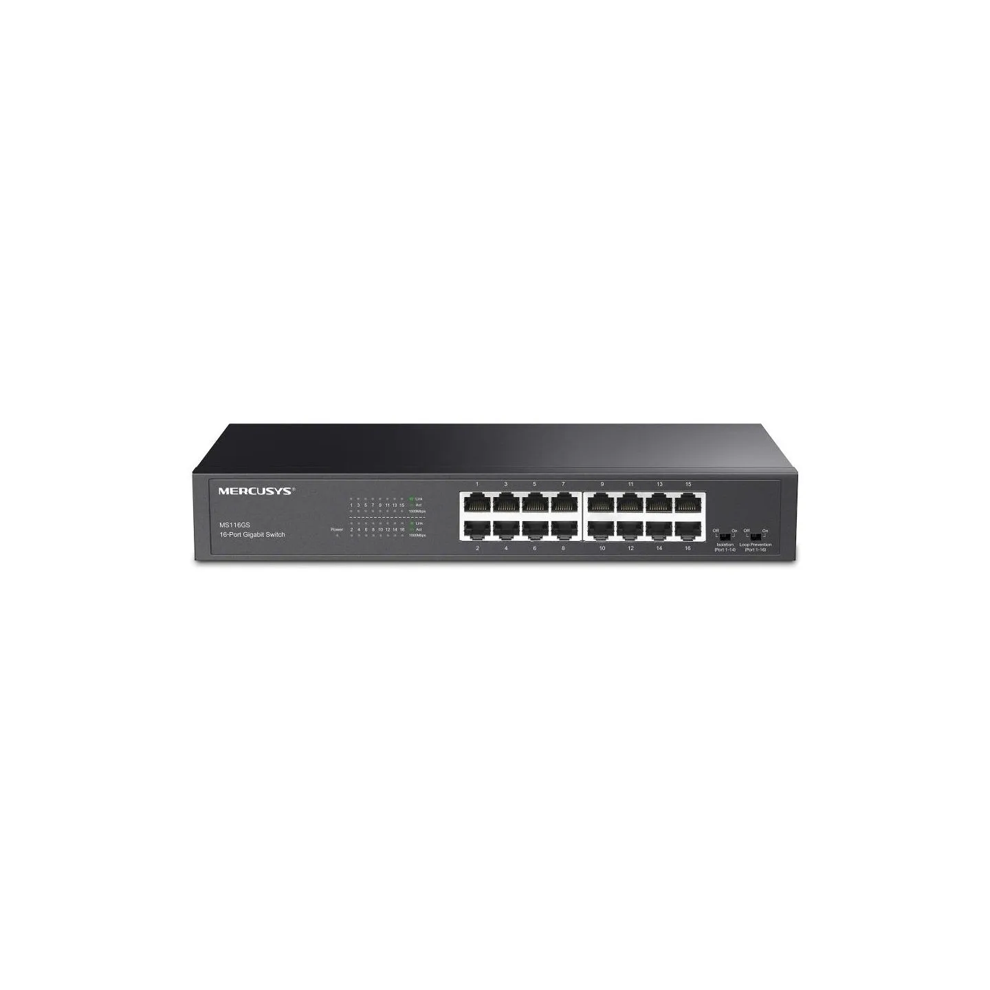 Mercusys Switch|MERCUSYS|MS116GS|16x10Base-T / 100Base-TX / 1000Base-T|MS116GS