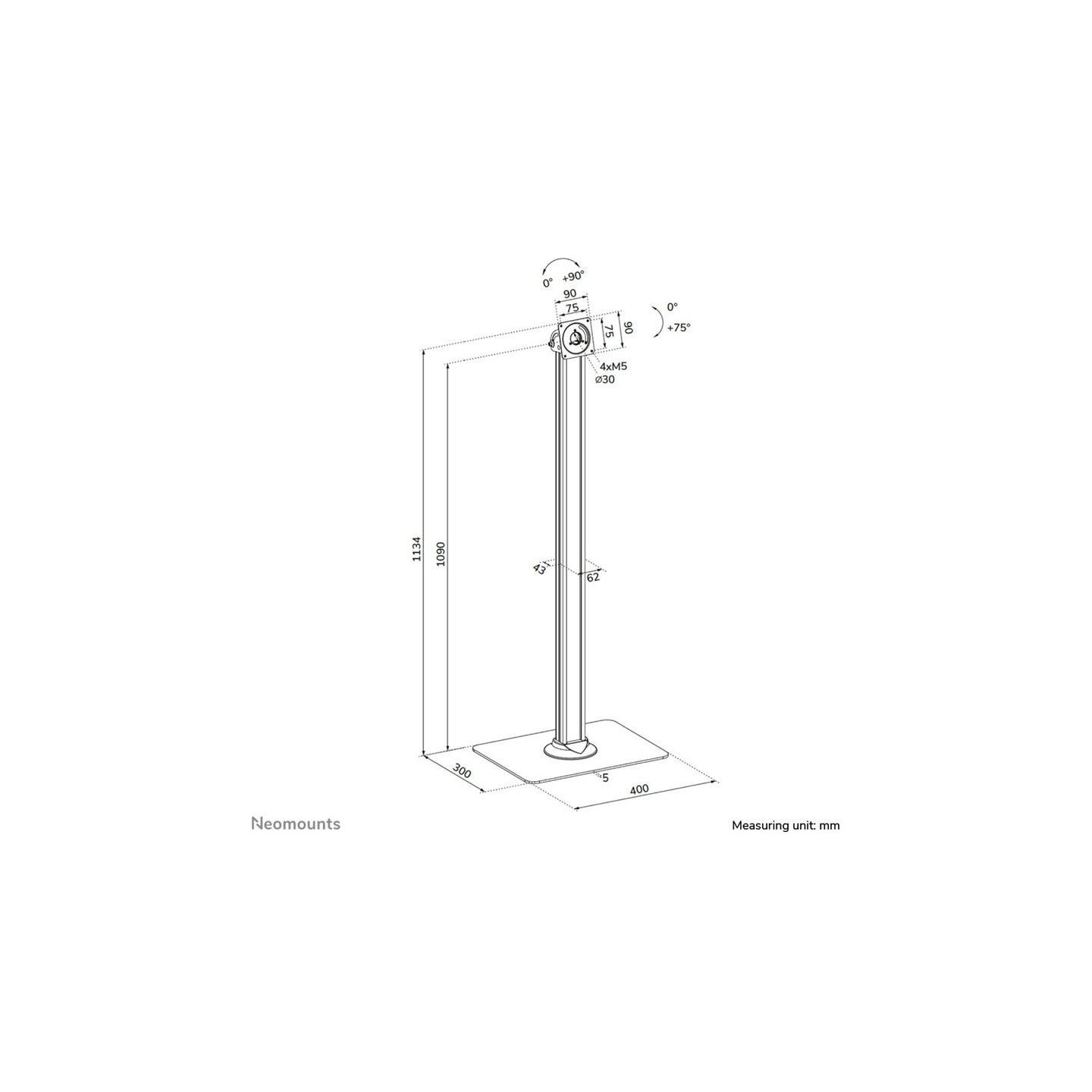 Neomounts FL15-627BL1 Tablet floor stand