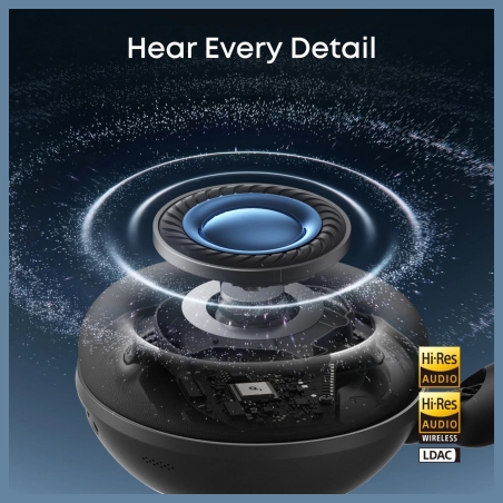 Anker Soundcore Space 2 | Headphones | Over-ear | Microphone | Jet Black | Noise canceling