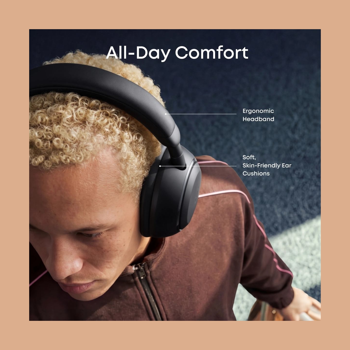 Anker Soundcore Space 2 | Headphones | Over-ear | Microphone | Jet Black | Noise canceling